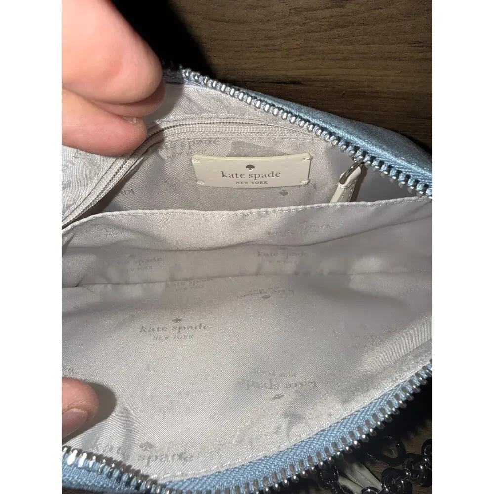 NWT Kate Spade Margot Denim Crossbody Bag Blue Canvas Convertible Chain Shoulder